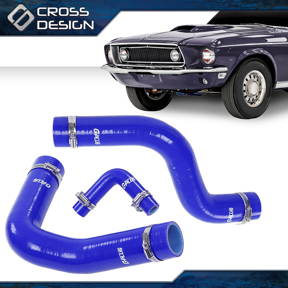 Black Silicone Radiator Hose Kit For 1964-1968 Ford Mustang (289-302) – Upper & Lower