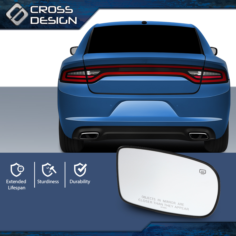 Heated Right Passenger Side Mirror Glass For Chrysler 300 (2012-21) & Dodge Charger (2011-2021) - View #5