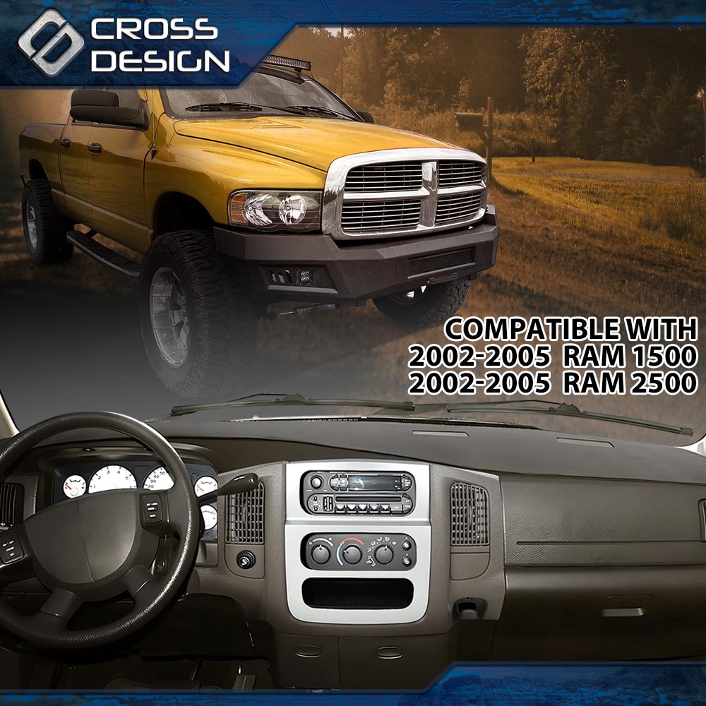 CROSSDESIGN Dash Bezel Radio Trim Panel – Beige, Vent Climate Control, Fits 02-05 Dodge Ram 1500-2500