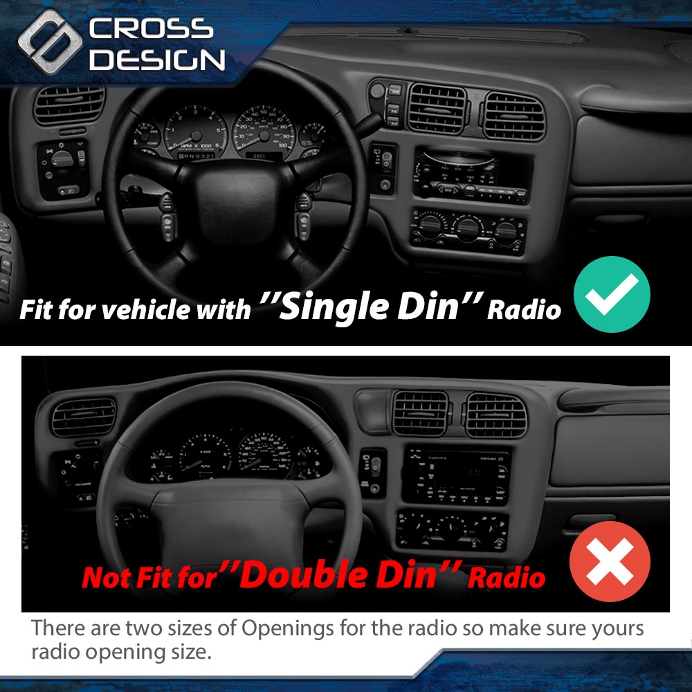 DARK GRAY DASH BEZEL SINGLE DIN FIT FOR 98-04 CHEVY S-10 GMC